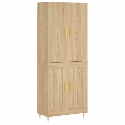 Hoge Kast 69,5X34X180 Cm Bewerkt Hout Kleurig Sonoma eiken