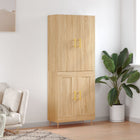 Hoge kast 69,5x34x180 cm bewerkt hout sonoma eiken