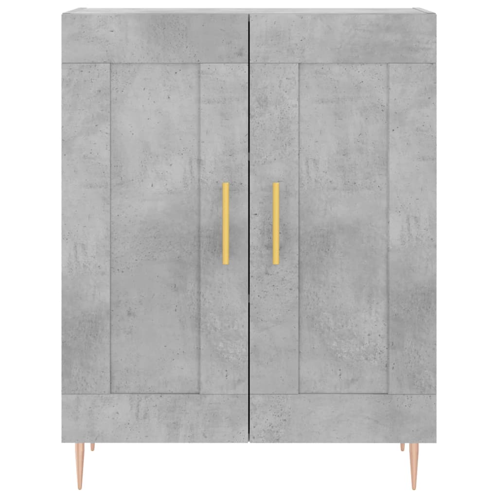 Hoge Kast 69,5X34X180 Cm Bewerkt Hout Betongrijs
