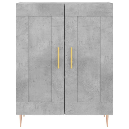 Hoge Kast 69,5X34X180 Cm Bewerkt Hout Betongrijs