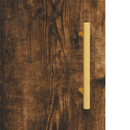 Hoge kast 69,5x34x180 cm bewerkt hout gerookt eikenkleurig