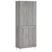 Hoge Kast 69,5X34X180 Cm Bewerkt Hout Eikenkleurig Grijs sonoma