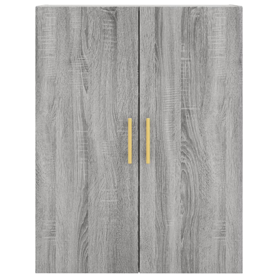 Hoge Kast 69,5X34X180 Cm Bewerkt Hout Eikenkleurig Grijs sonoma
