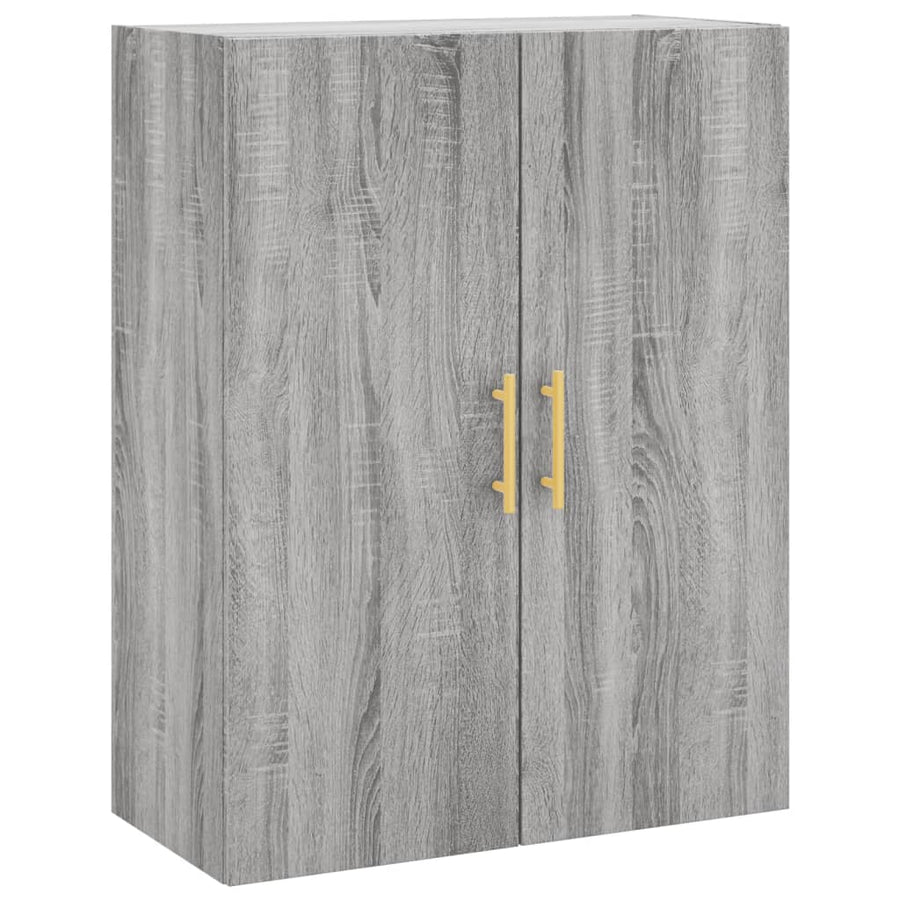 Hoge Kast 69,5X34X180 Cm Bewerkt Hout Eikenkleurig Grijs sonoma