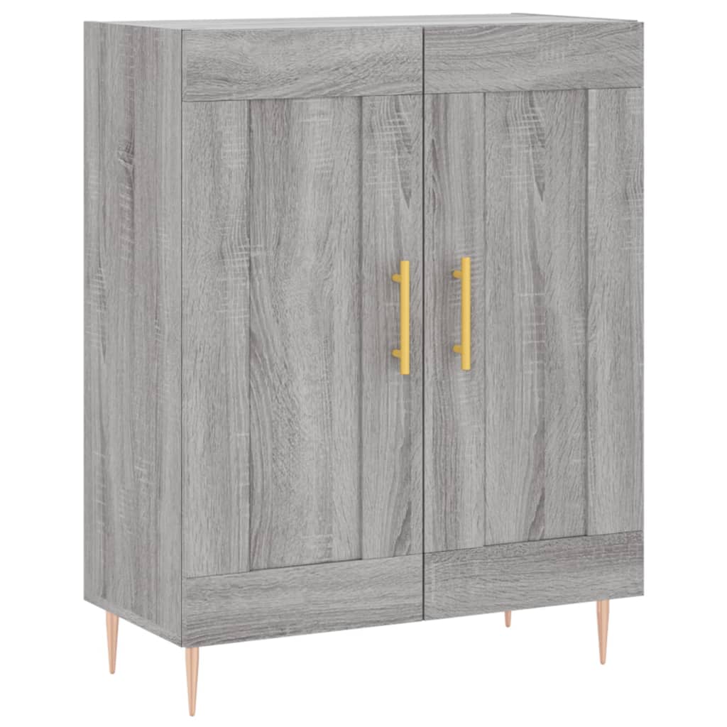 Hoge Kast 69,5X34X180 Cm Bewerkt Hout Eikenkleurig Grijs sonoma
