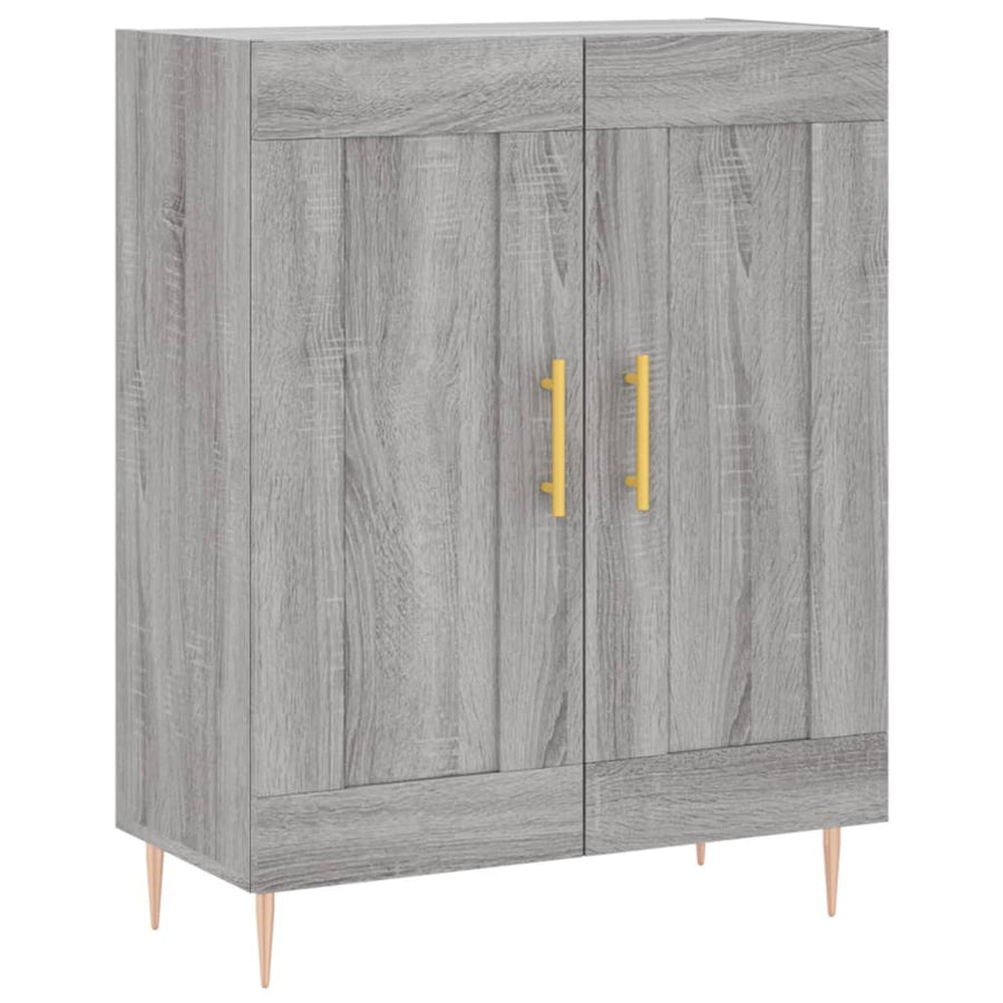 Hoge Kast 69,5X34X180 Cm Bewerkt Hout Eikenkleurig Grijs sonoma