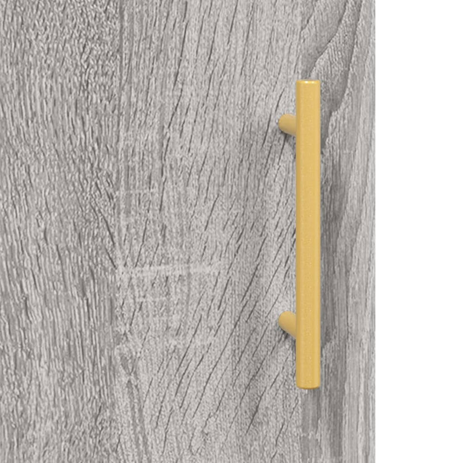 Hoge Kast 69,5X34X180 Cm Bewerkt Hout Eikenkleurig Grijs sonoma