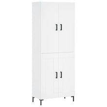 Hoge kast 69,5x34x180 cm bewerkt hout wit