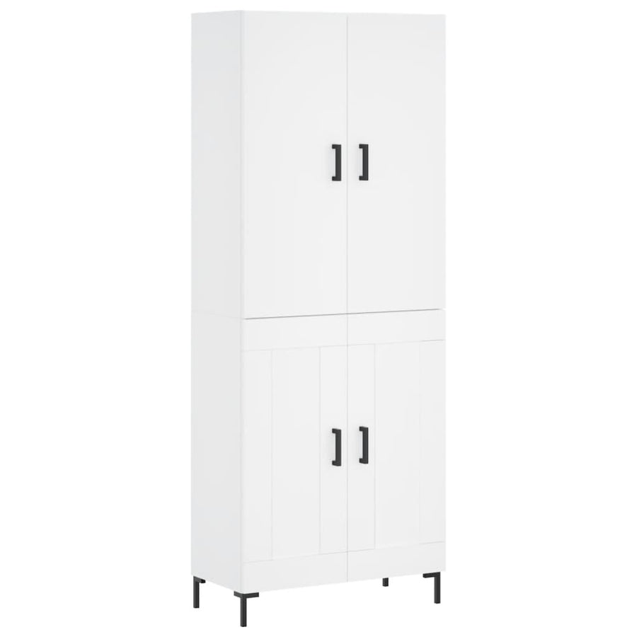 Hoge kast 69,5x34x180 cm bewerkt hout wit