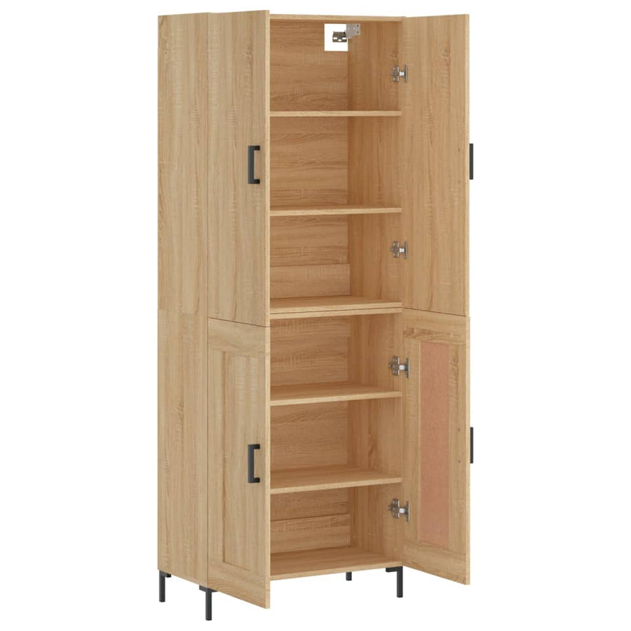 Hoge Kast 69,5X34X180 Cm Bewerkt Hout Kleurig Sonoma eiken