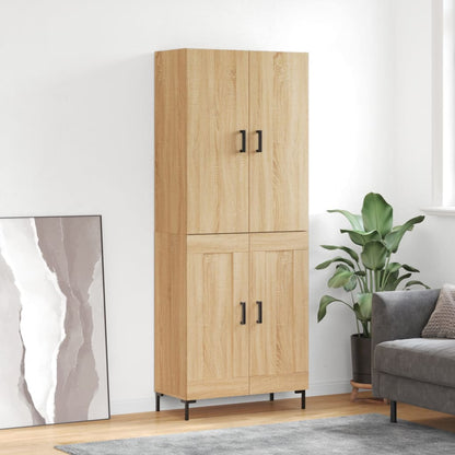 Hoge Kast 69,5X34X180 Cm Bewerkt Hout Kleurig Sonoma eiken