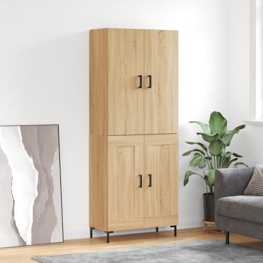 Hoge Kast 69,5X34X180 Cm Bewerkt Hout Kleurig Sonoma eiken