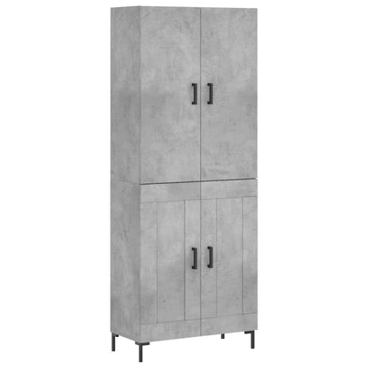 Hoge Kast 69,5X34X180 Cm Bewerkt Hout Betongrijs
