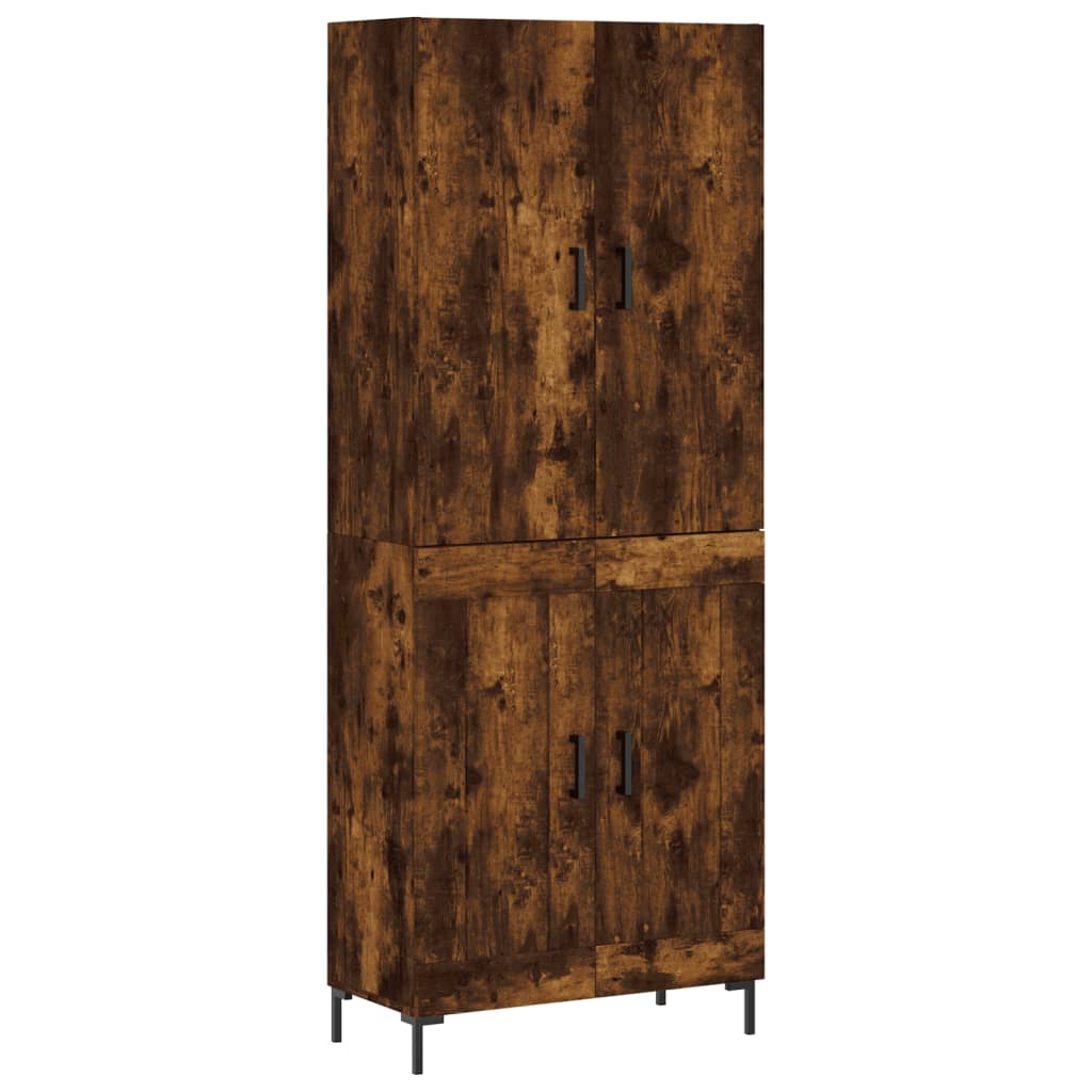 Hoge Kast 69,5X34X180 Cm Bewerkt Hout Kleurig Gerookt eiken