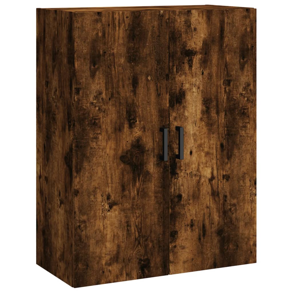 Hoge Kast 69,5X34X180 Cm Bewerkt Hout Kleurig Gerookt eiken