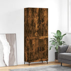 Hoge kast 69,5x34x180 cm bewerkt hout gerookt eiken
