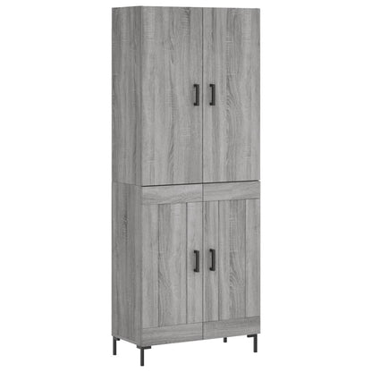 Hoge kast 69,5x34x180 cm bewerkt hout grijs sonoma eikenkleurig