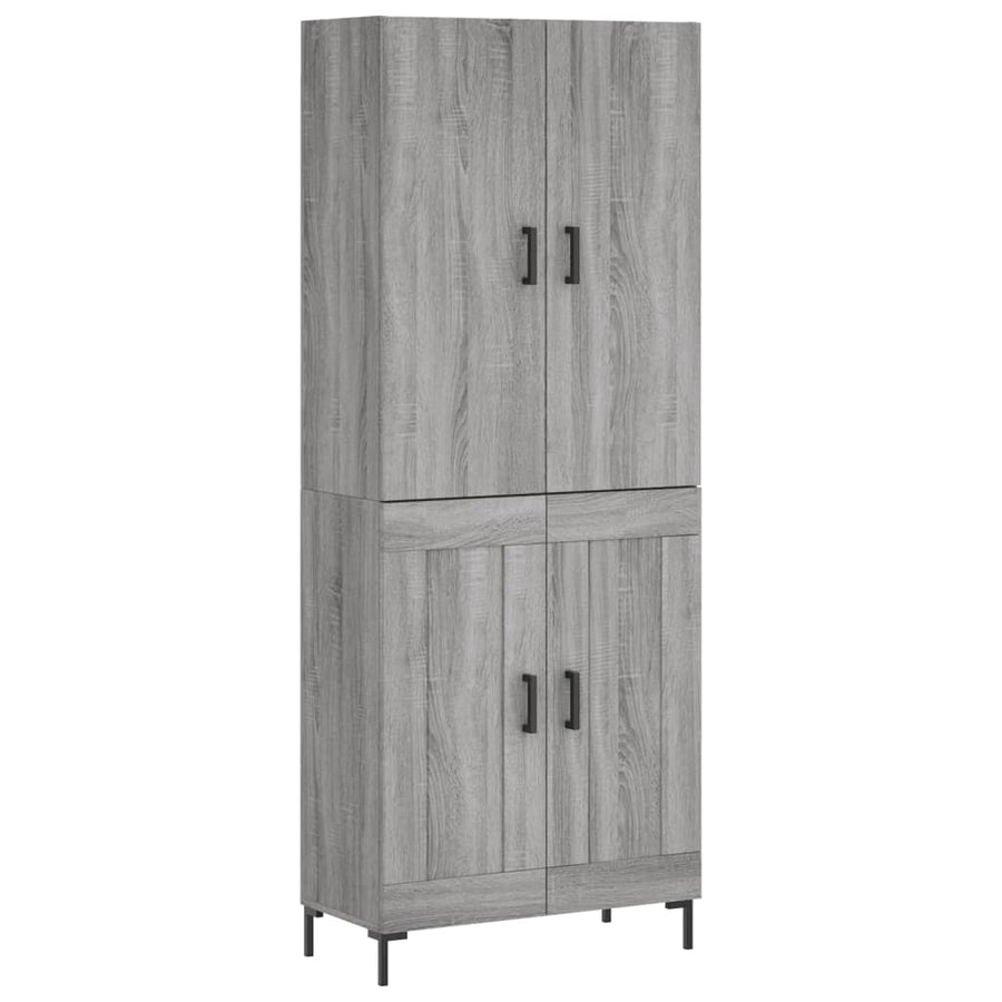Hoge kast 69,5x34x180 cm bewerkt hout grijs sonoma eikenkleurig
