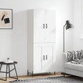 Hoge kast 69,5x34x180 cm bewerkt hout wit
