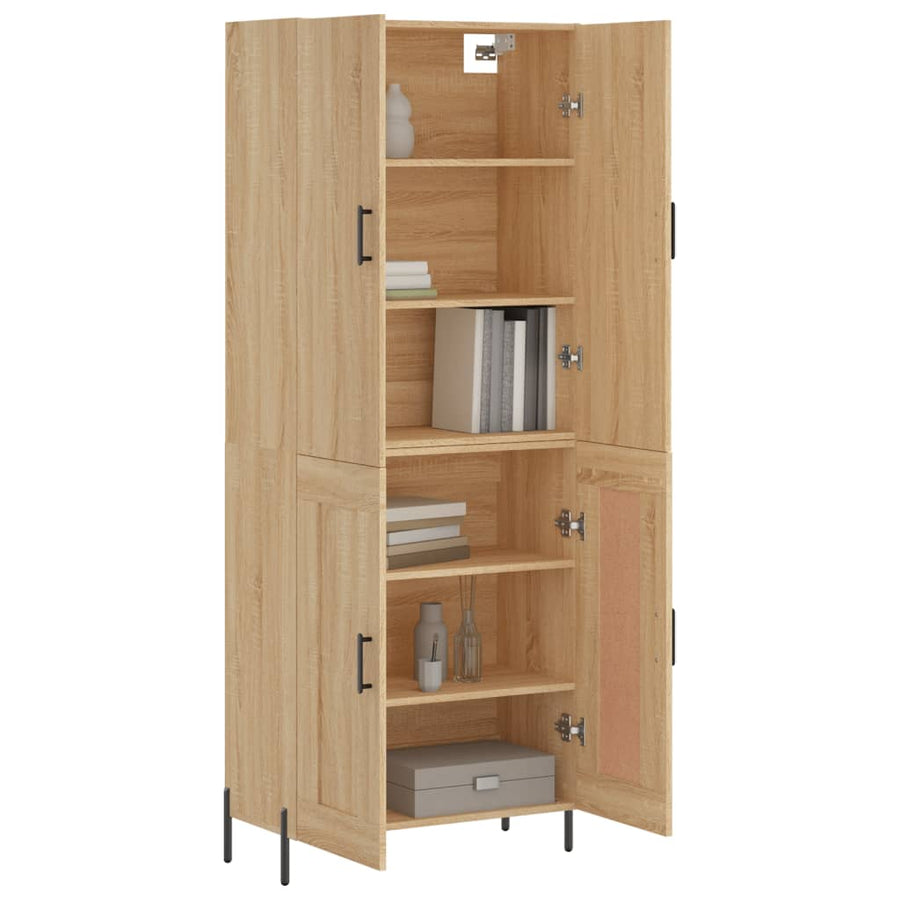 Hoge Kast 69,5X34X180 Cm Bewerkt Hout Kleurig Sonoma eiken