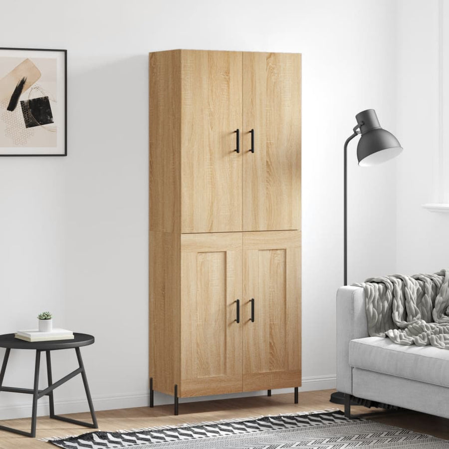 Hoge Kast 69,5X34X180 Cm Bewerkt Hout Kleurig Sonoma eiken