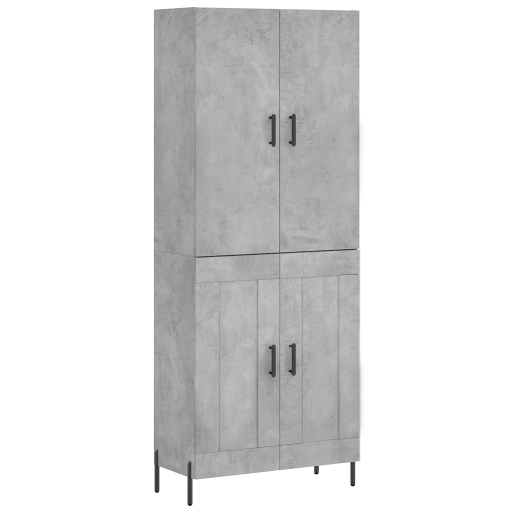 Hoge Kast 69,5X34X180 Cm Bewerkt Hout Betongrijs