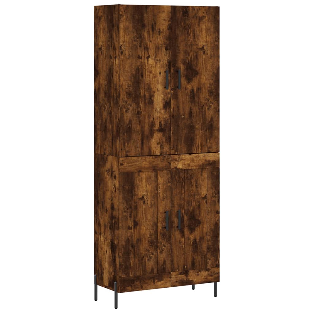 Hoge Kast 69,5X34X180 Cm Bewerkt Hout Kleurig Gerookt eiken