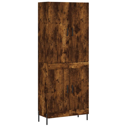 Hoge Kast 69,5X34X180 Cm Bewerkt Hout Kleurig Gerookt eiken