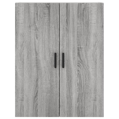 Hoge Kast 69,5X34X180 Cm Bewerkt Hout Eikenkleurig Grijs sonoma