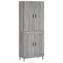 Hoge Kast 69,5X34X180 Cm Bewerkt Hout Eikenkleurig Grijs sonoma