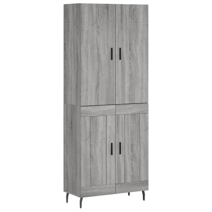 Hoge Kast 69,5X34X180 Cm Bewerkt Hout Eikenkleurig Grijs sonoma