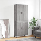 Hoge kast 69,5x34x180 cm bewerkt hout grijs