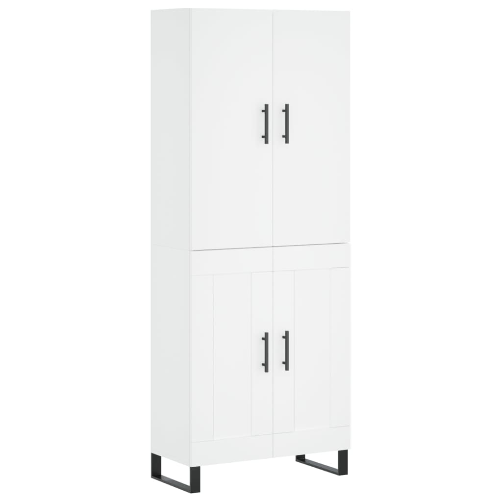 Hoge Kast 69,5X34X180 Cm Bewerkt Hout Wit
