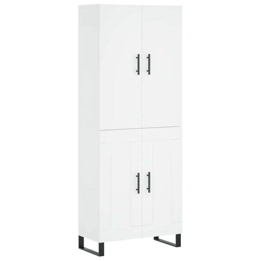 Hoge Kast 69,5X34X180 Cm Bewerkt Hout Wit