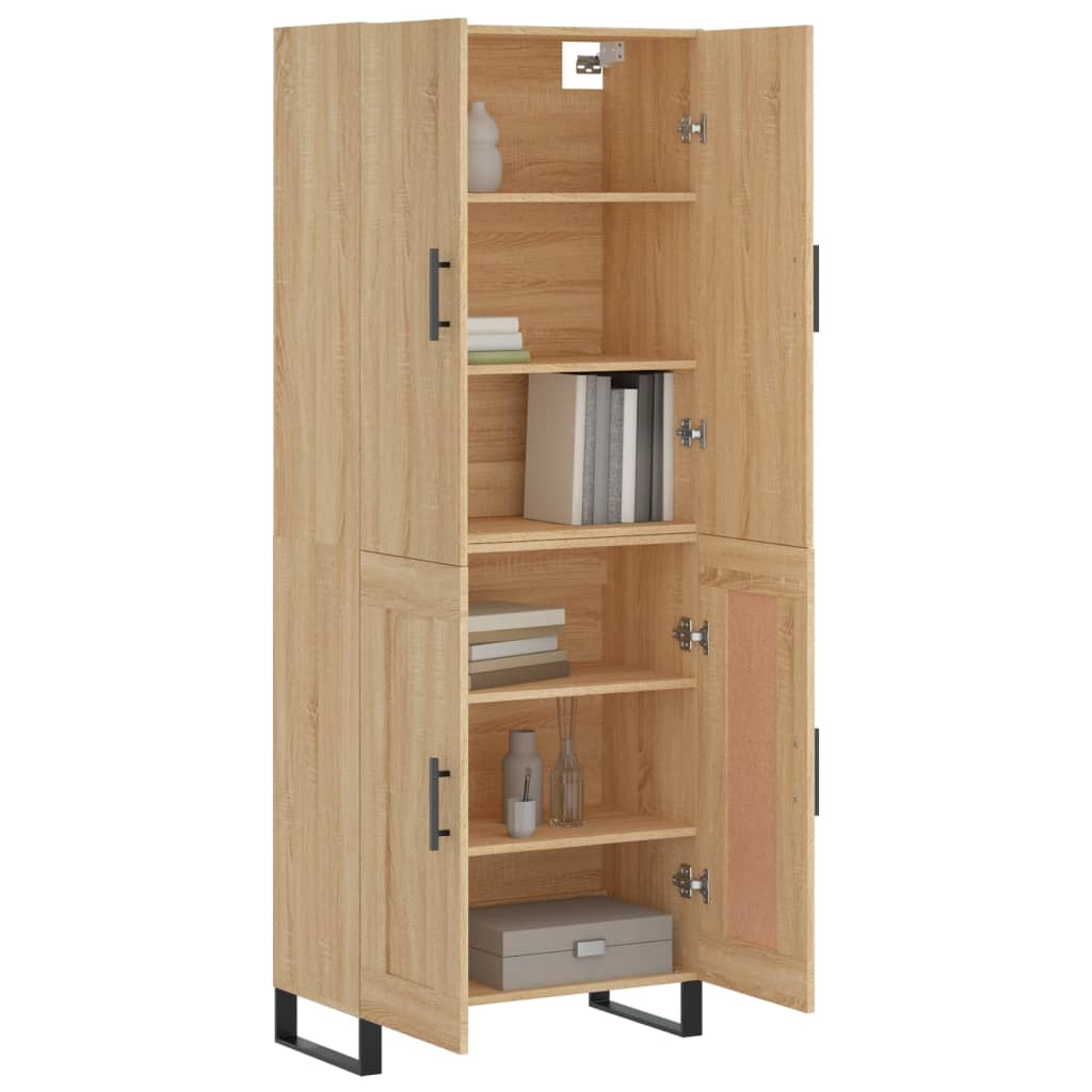 Hoge kast 69,5x34x180 cm bewerkt hout sonoma eikenkleurig