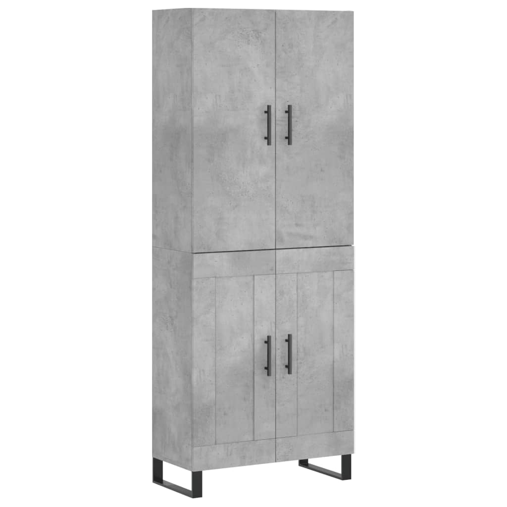 Hoge Kast 69,5X34X180 Cm Bewerkt Hout Betongrijs