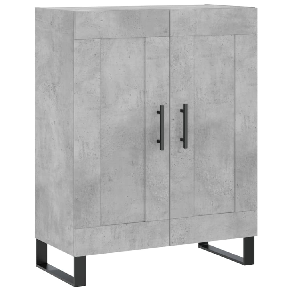 Hoge Kast 69,5X34X180 Cm Bewerkt Hout Betongrijs