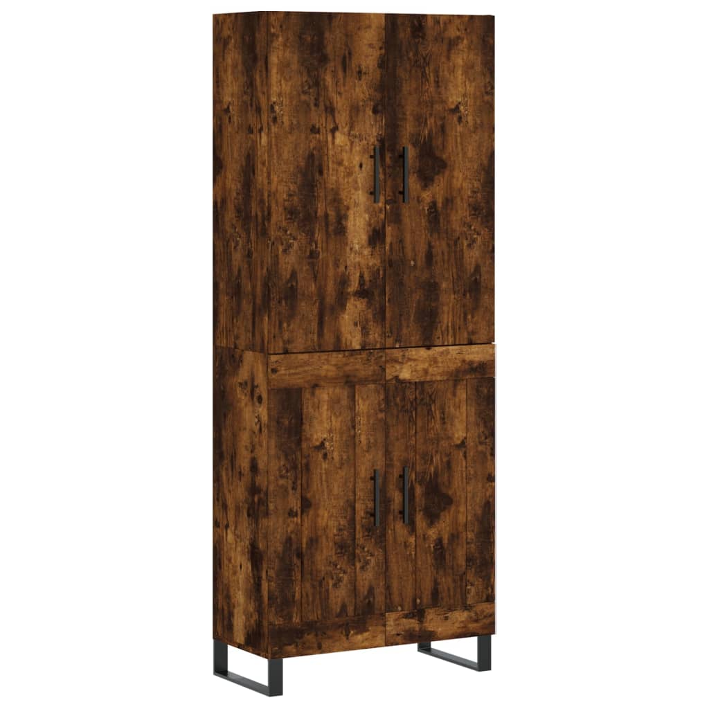 Hoge Kast 69,5X34X180 Cm Bewerkt Hout Kleurig Gerookt eiken