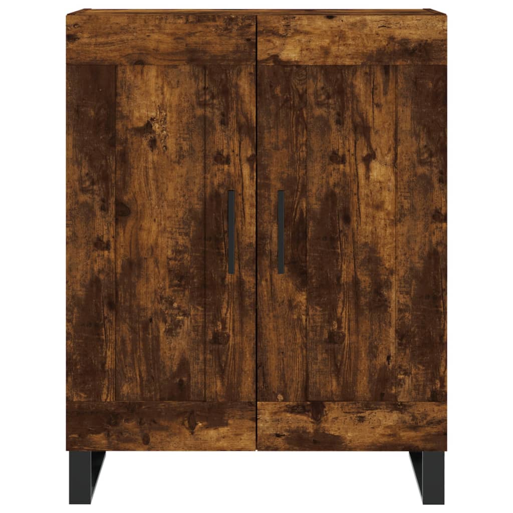 Hoge Kast 69,5X34X180 Cm Bewerkt Hout Kleurig Gerookt eiken