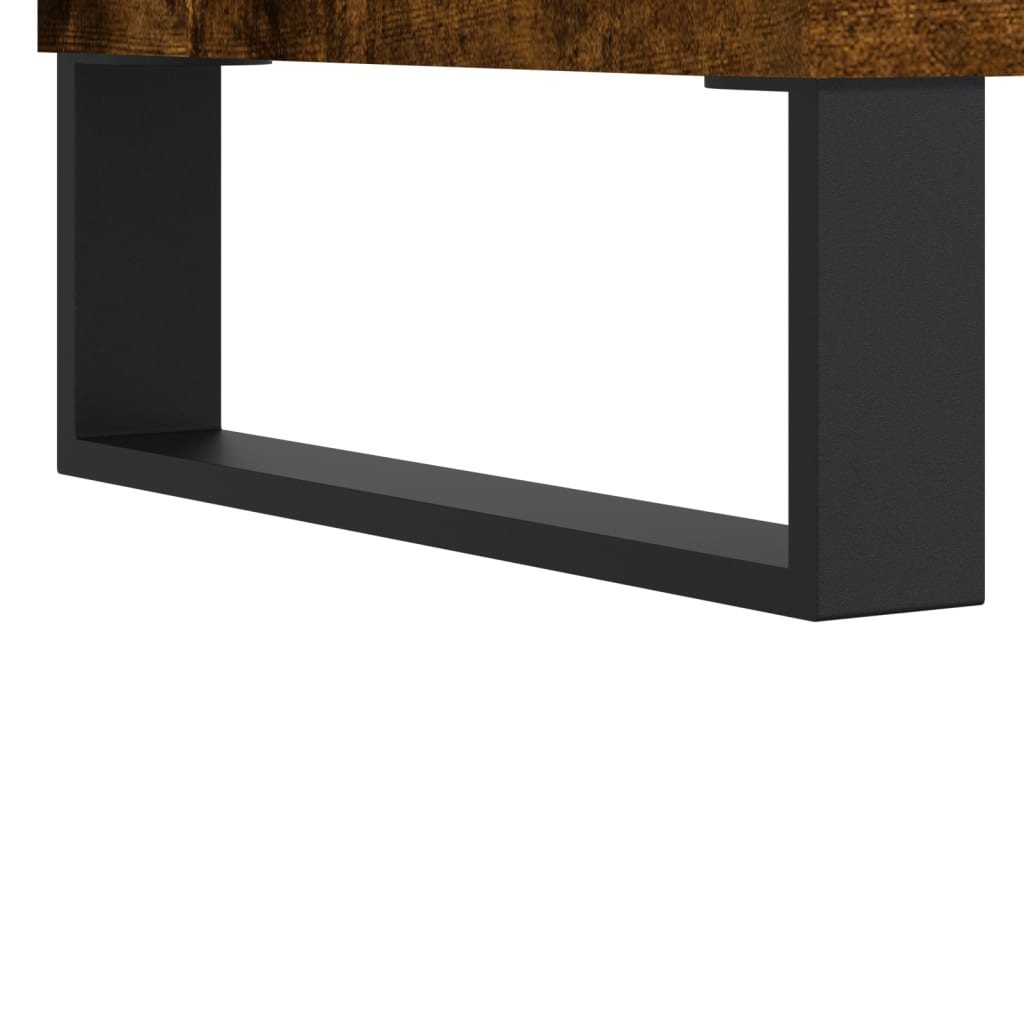 Hoge Kast 69,5X34X180 Cm Bewerkt Hout Kleurig Gerookt eiken