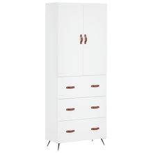 Hoge kast 69,5x34x180 cm bewerkt hout wit