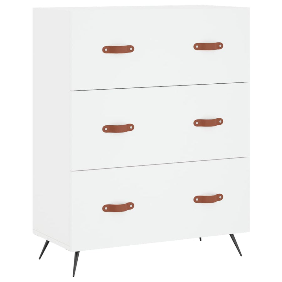 Hoge kast 69,5x34x180 cm bewerkt hout wit