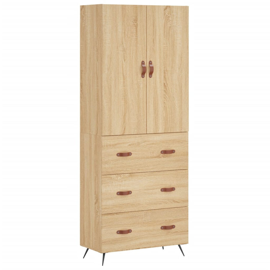 Hoge kast 69,5x34x180 cm bewerkt hout sonoma eikenkleurig