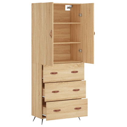 Hoge kast 69,5x34x180 cm bewerkt hout sonoma eikenkleurig