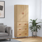 Hoge kast 69,5x34x180 cm bewerkt hout sonoma eiken