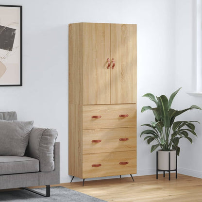 Hoge kast 69,5x34x180 cm bewerkt hout sonoma eikenkleurig