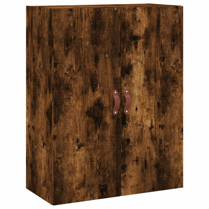 Hoge kast 69,5x34x180 cm bewerkt hout gerookt eikenkleurig