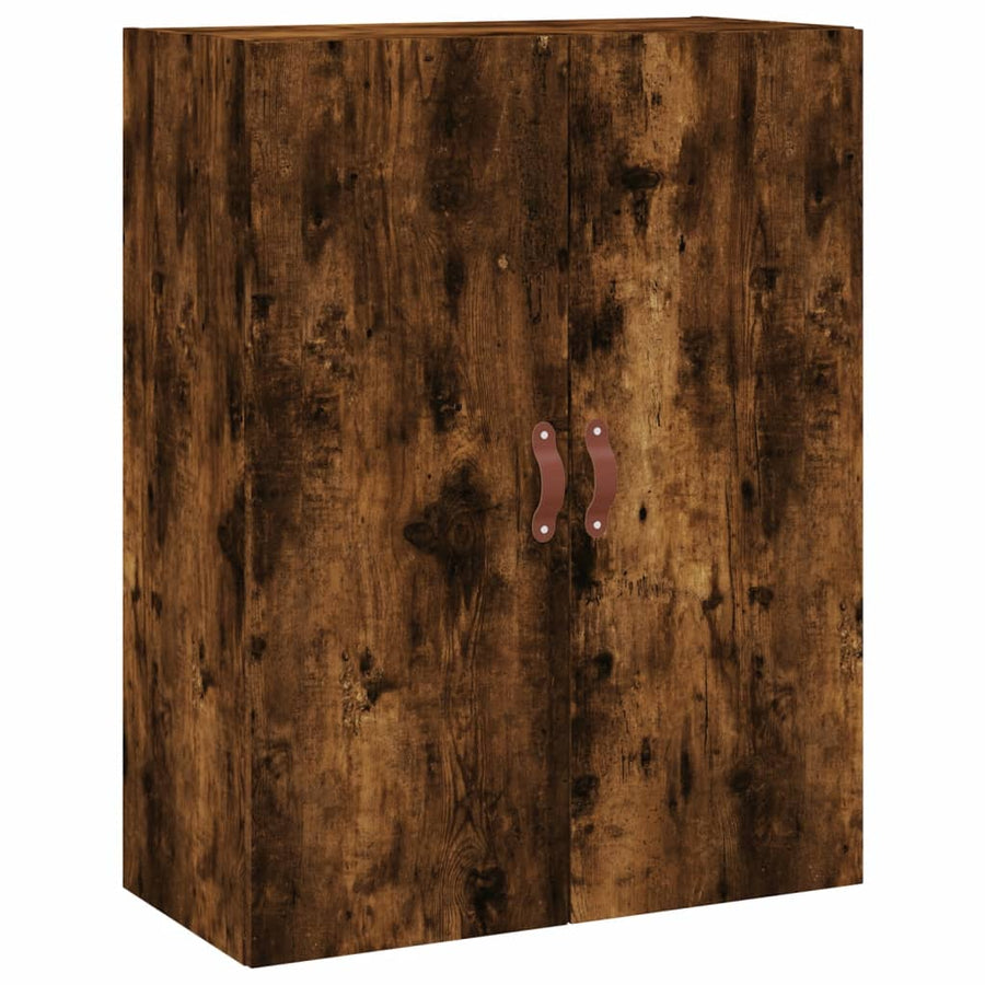 Hoge kast 69,5x34x180 cm bewerkt hout gerookt eikenkleurig