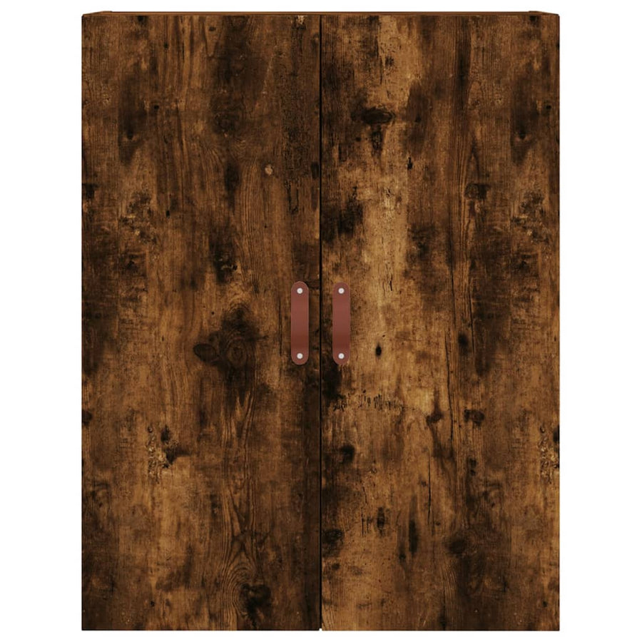 Hoge kast 69,5x34x180 cm bewerkt hout gerookt eikenkleurig