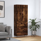 Hoge kast 69,5x34x180 cm bewerkt hout eikenkleurig